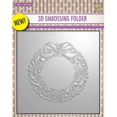 Nellies Choice 3D Embossingfolder - Weihnachtskranz